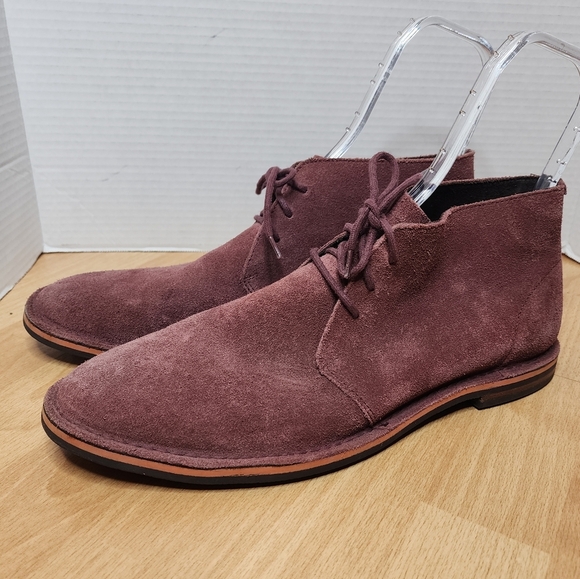Cole Haan Mauve Suede Lace Up Chucka Boots Men's Size 12M - Picture 1 of 17